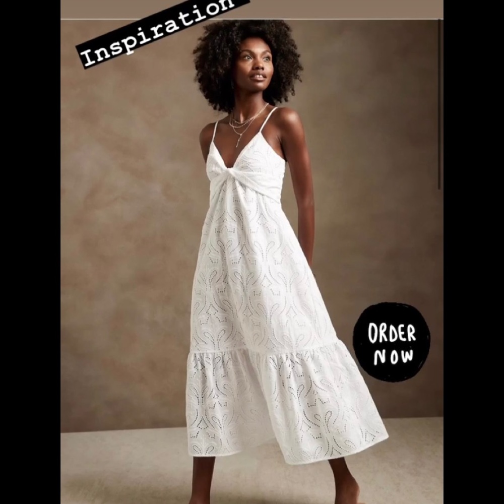 Banana Republic white eyelet dress. New w tags Size 14